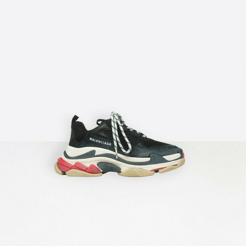 Balenciaga triple s fucsia white black Mesh Nubuck