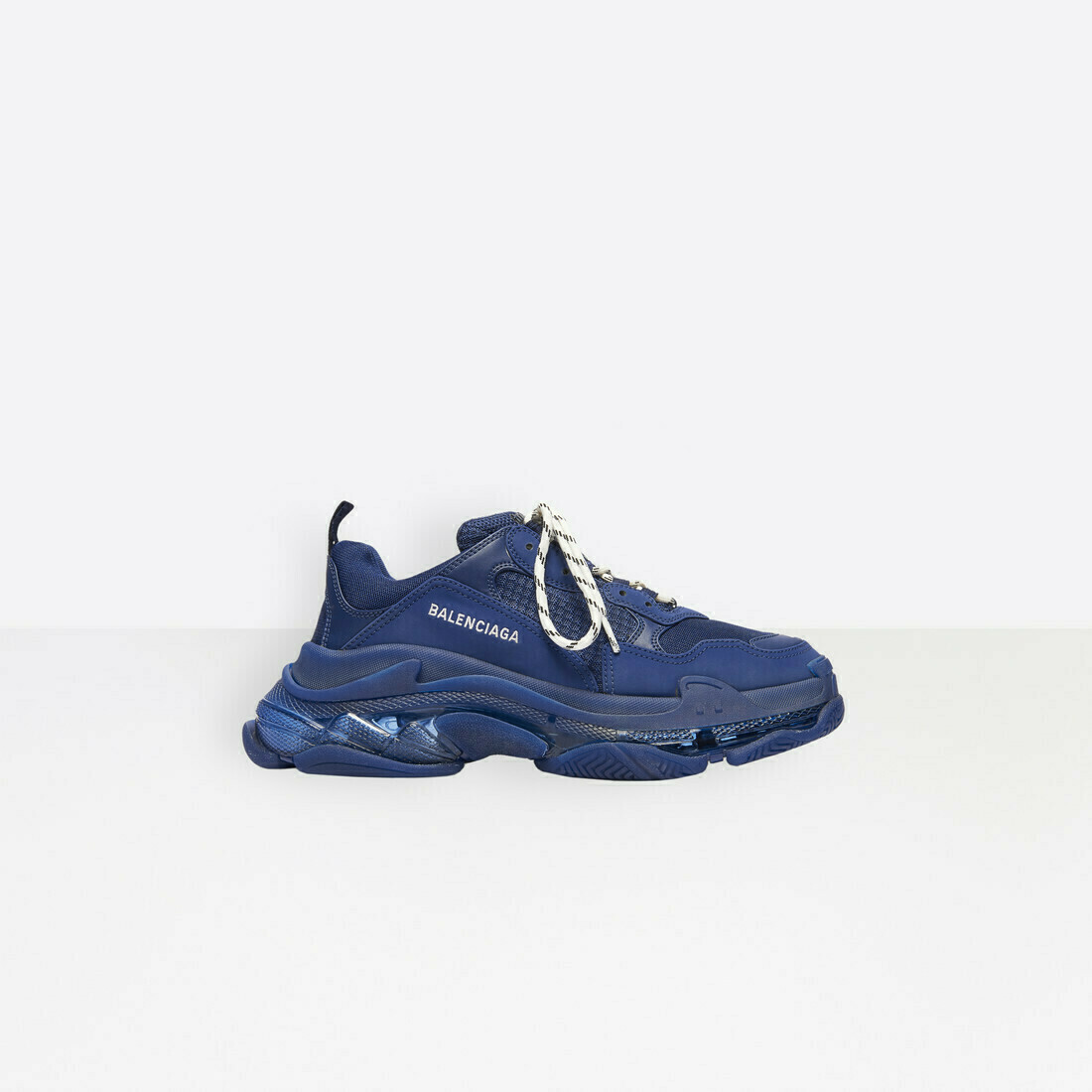 Balenciaga triple s clear sole blue