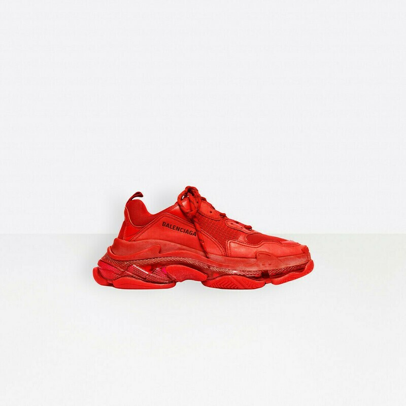 Balenciaga triple s clear sole red