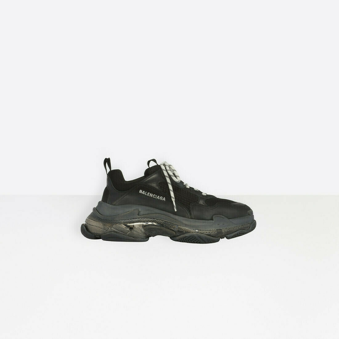 Balenciaga triple s clear sole black