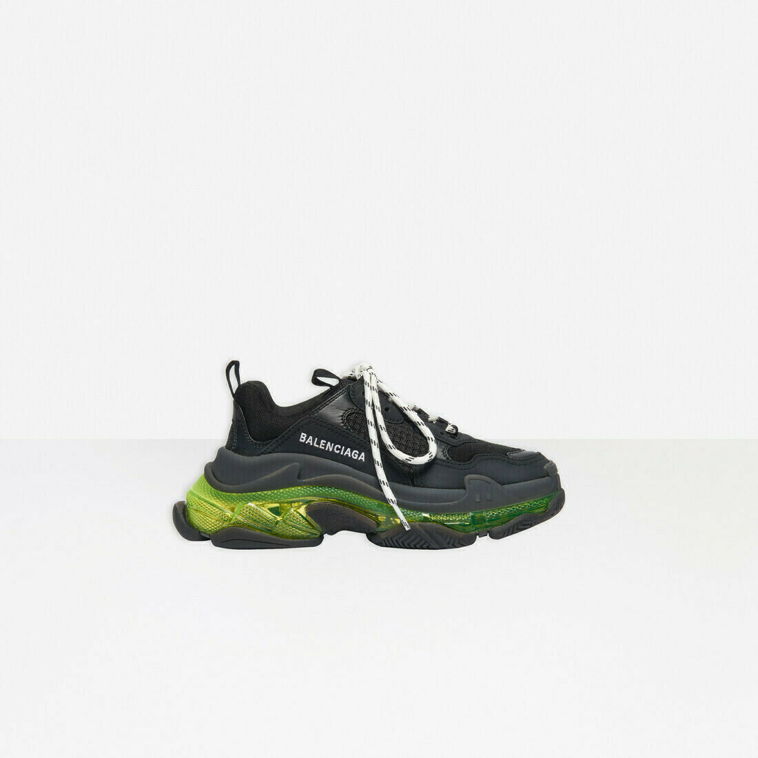 Balenciaga triple s clear sole black green