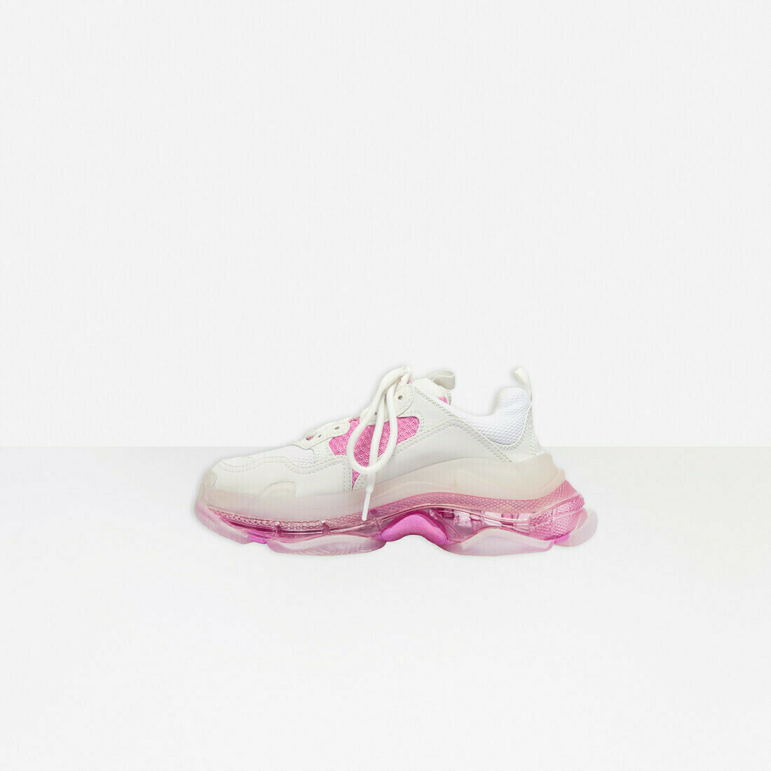 Balenciaga triple s clear sole white pink
