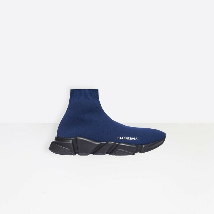 Balenciaga speed black sole blue navy