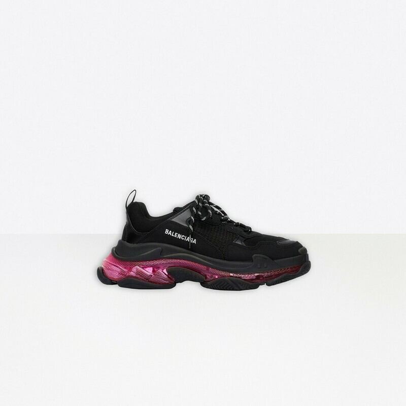 Balenciaga triple s clear sole Black pink
