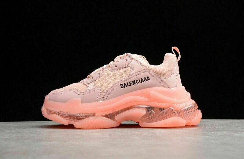 Balenciaga triple s clear sole pink retro