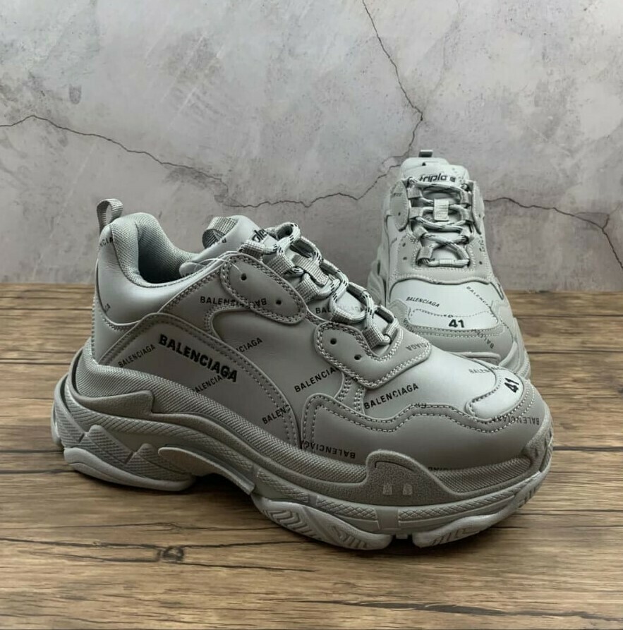 Balenciaga triple s grey logo allover