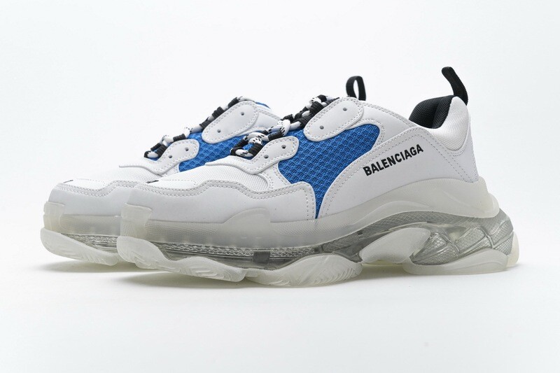 Balenciaga triple s clear sole bianche light blue