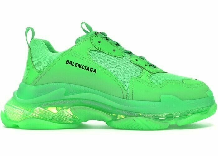 Balenciaga triple s clear sole green