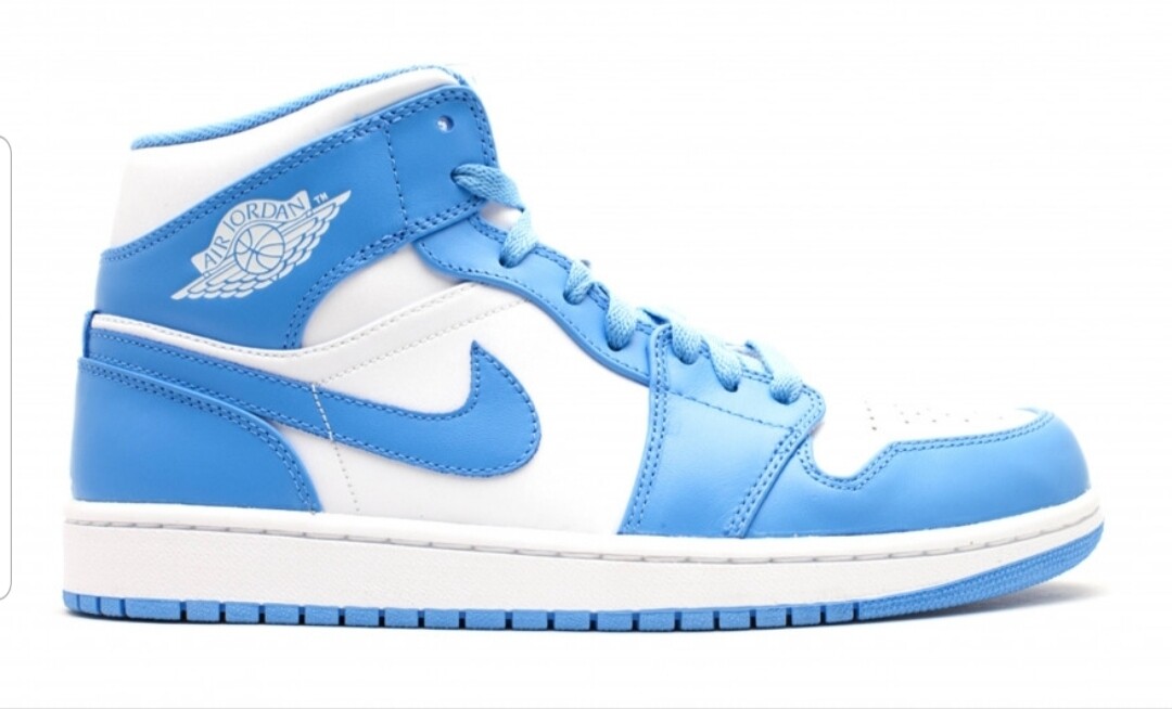 Jordan  1 Mid White University Blue /white 