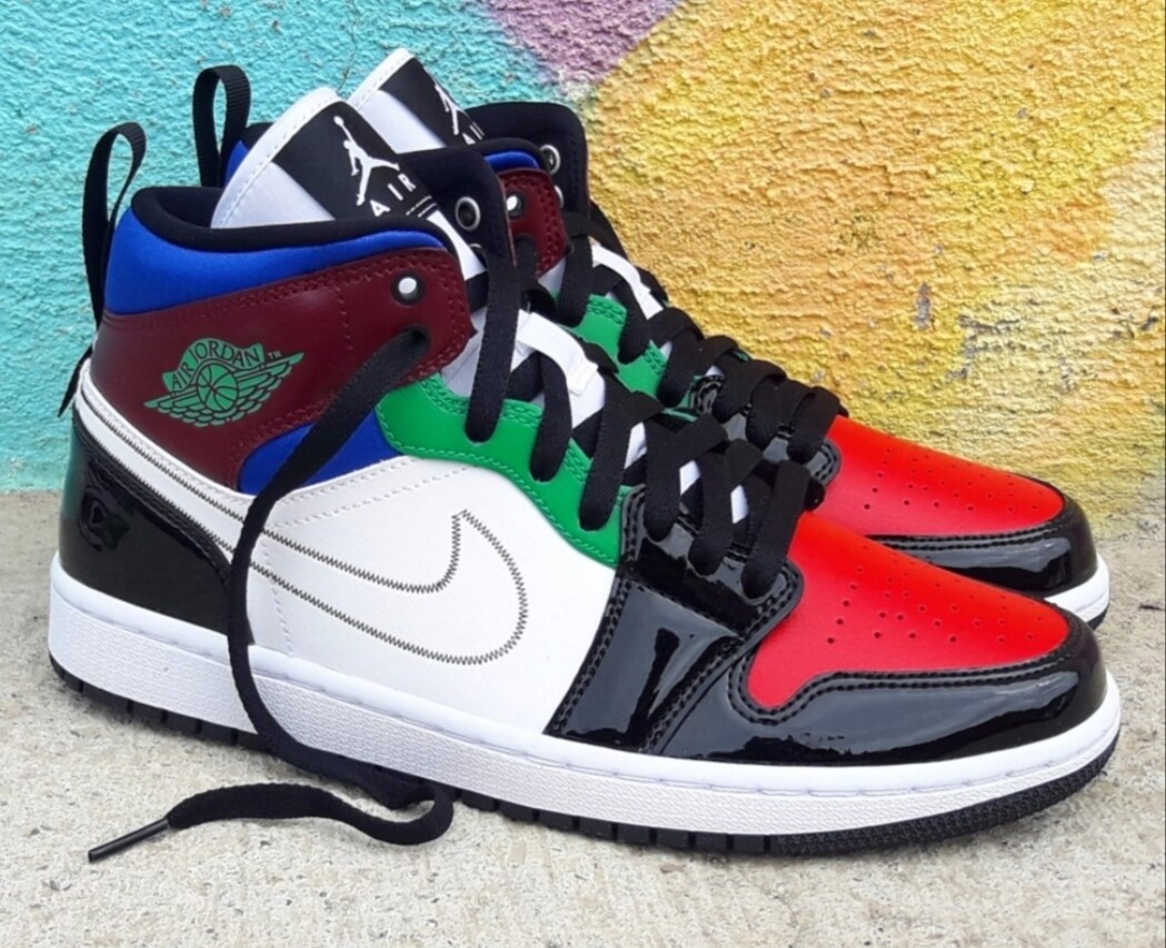 Air Jordan 1 Mid SE Black White Multi-Color