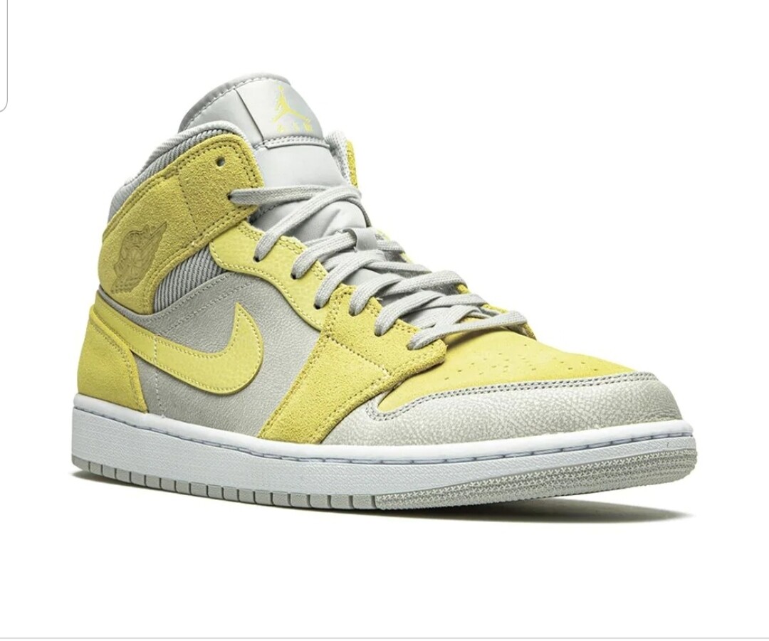  Jordan  1 Mid SE Grey Fog Lemon Wash 