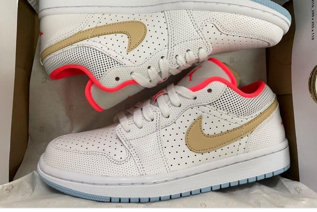 air jordan 1 low SE  perforated Sesame... 