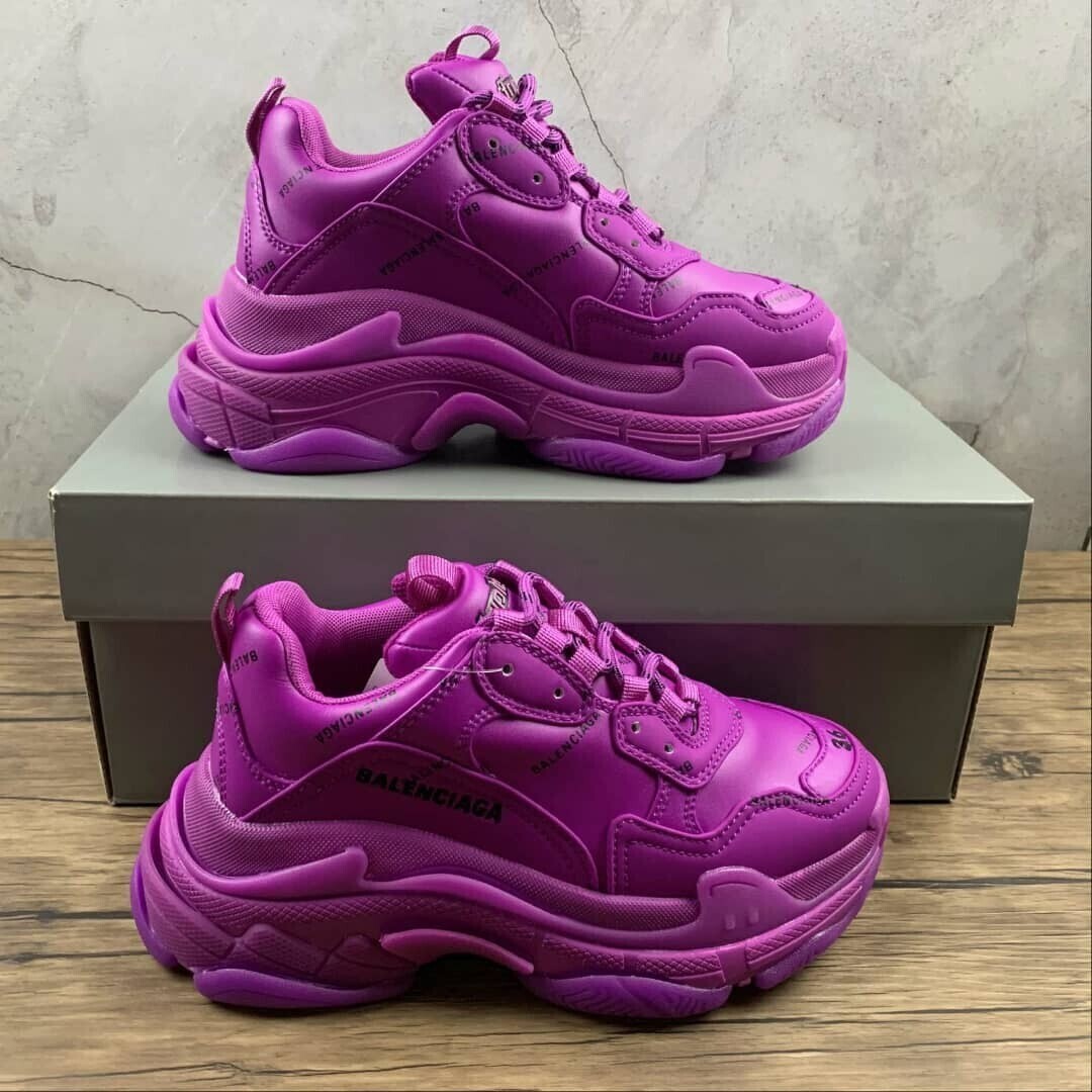 Balenciaga triple s  viola logo allover 
