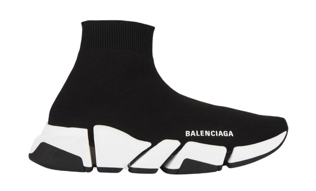 Balenciaga  speed 2.0  clear sole black white 