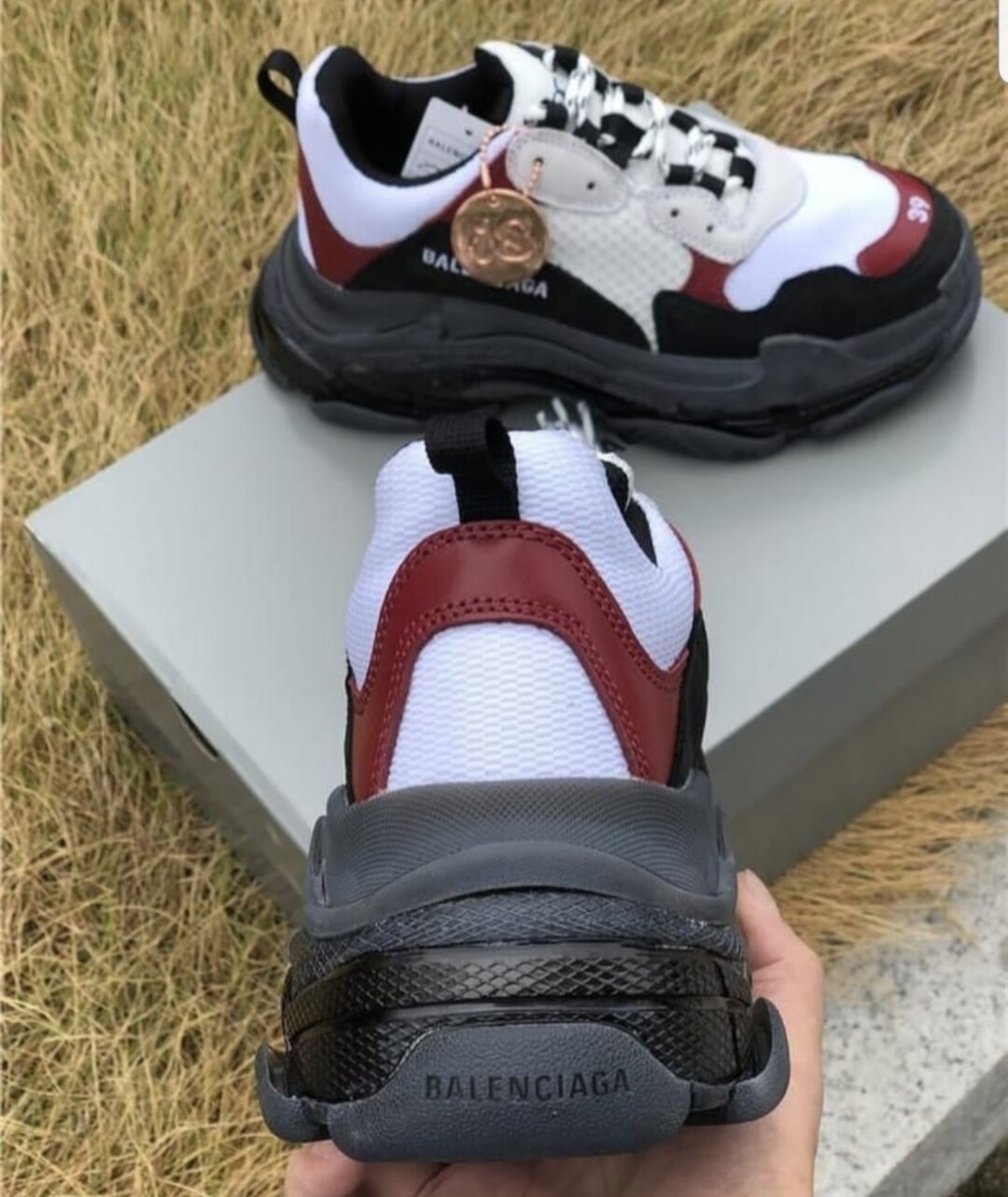 Balenciaga triple s black brown red