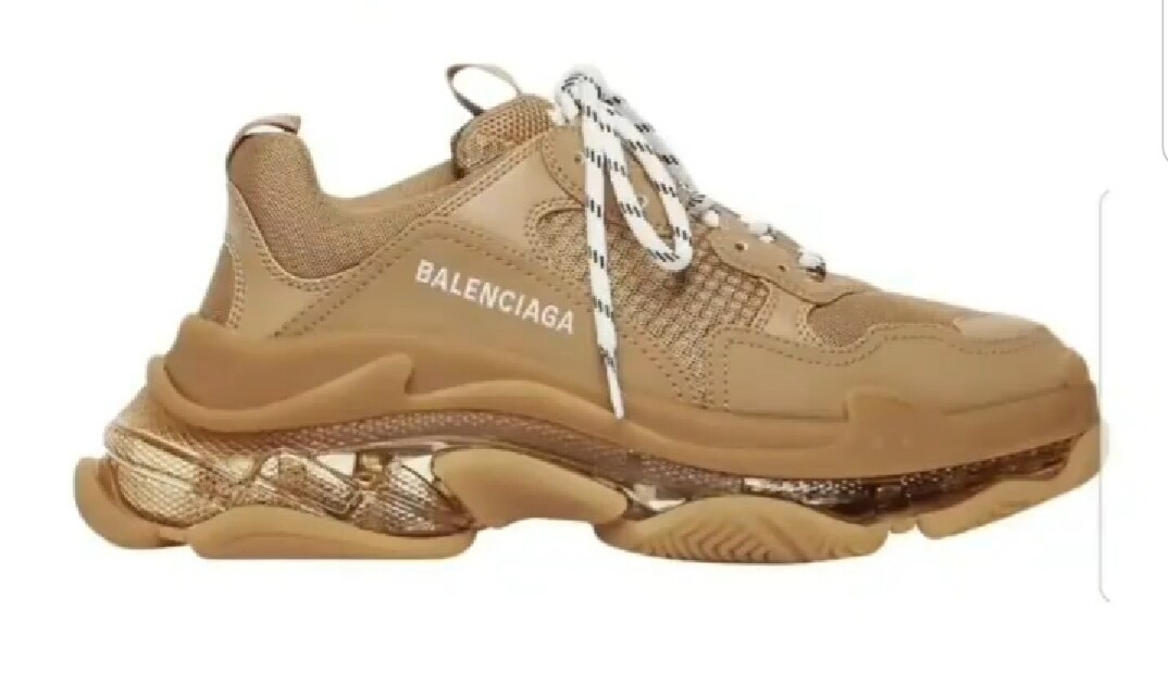 Balenciaga triple s clear sole brown 