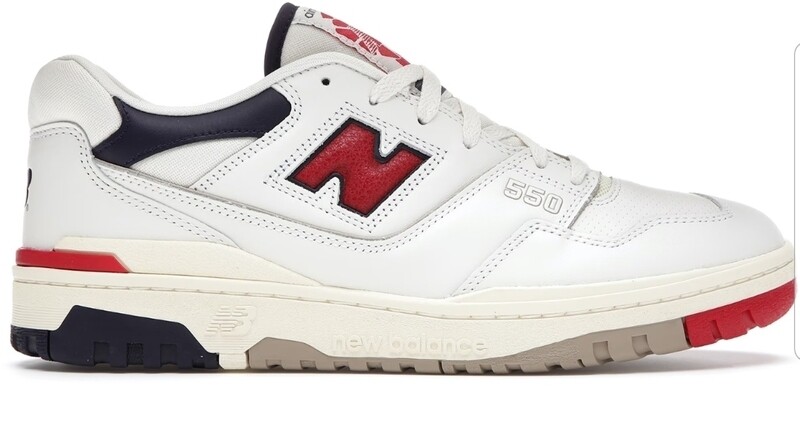 New balance 550 aime leon dore white navy red 
