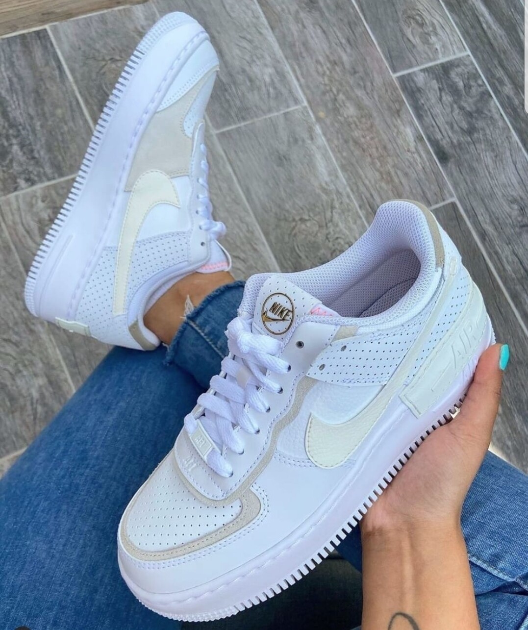NIKE AIR FORCE 1 SHADOW WHITE beige 