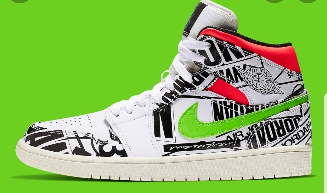 Jordan 1 Mid All over-print logo