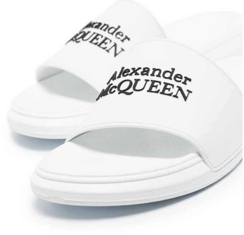 Alexander Mcqueen logo pool slide white 