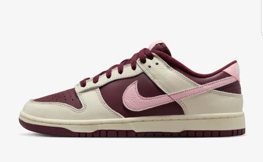   Dunk  low night maroon and medium soft pink