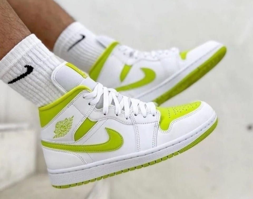  air jordan 1 mid white lime