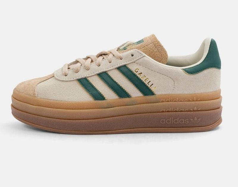 Adidas  gazelle bold cream collegiate green