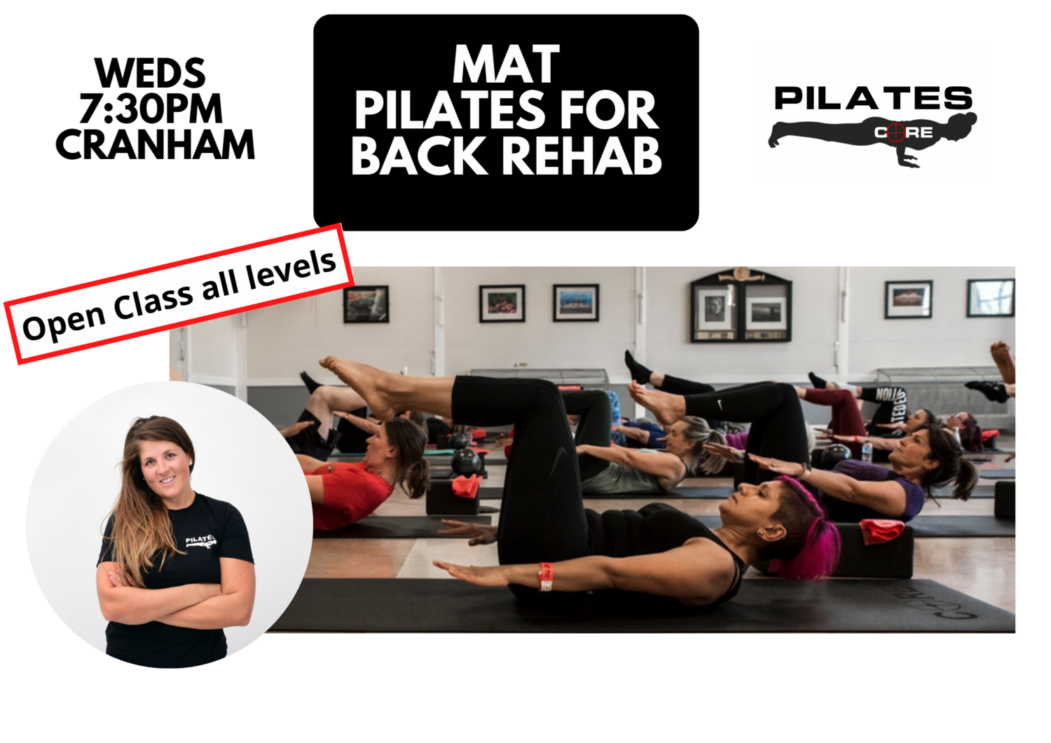 Mat Pilates - Weds 7:30pm @ Cranham Social Hall, Upminster