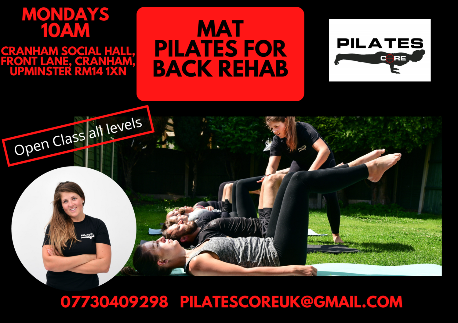 Mat Pilates Mondays 10am @ Cranham Social Hall, Upminster