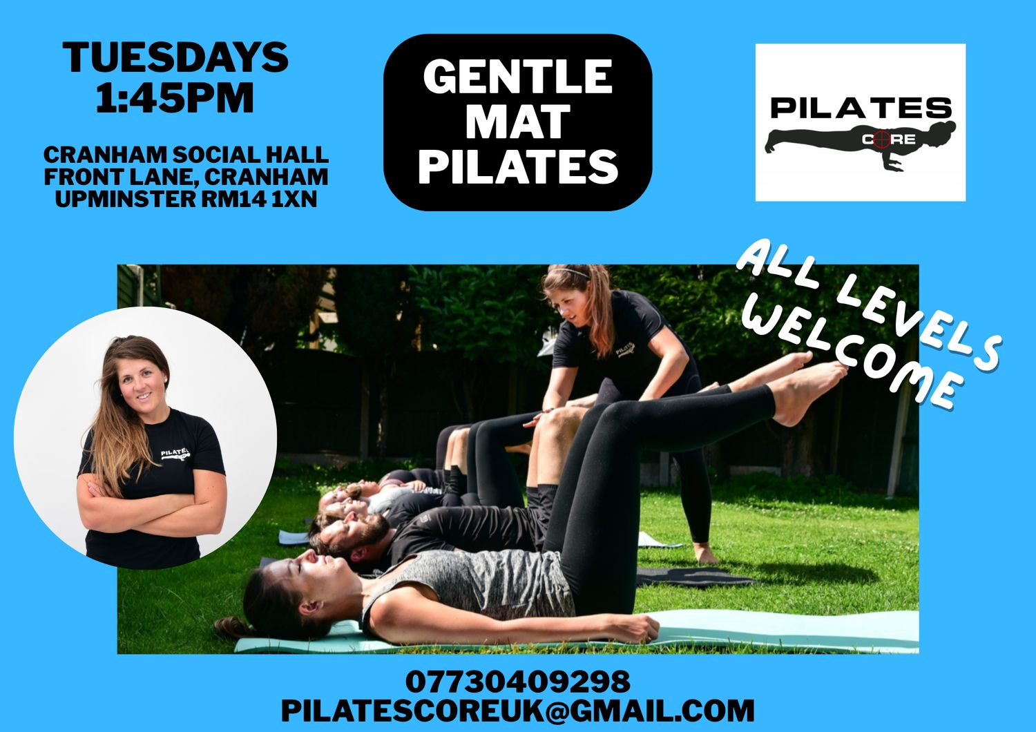 Gentle Mat Pilates Tuesdays 1:45pm @ Cranham Social Hall