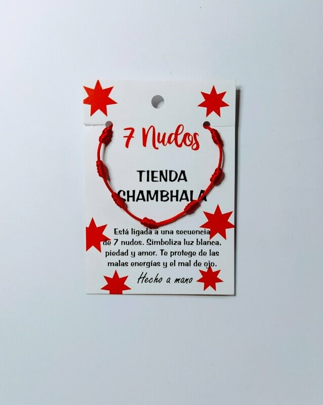 Pulsera de los siete nudos de protección roja