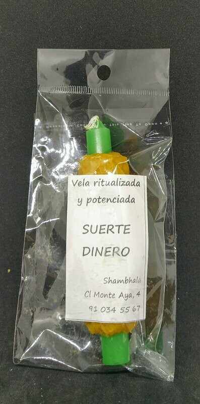 ​​Vela ritualizada y potenciada con miel verde. Suerte y dinero.​