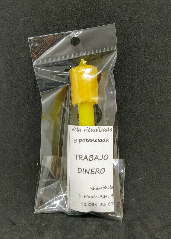 ​​Vela ritualizada y potenciada con miel amarilla. Trabajo y dinero.