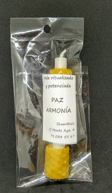 ​​Vela ritualizada y potenciada con miel blanca. Paz y armonía.