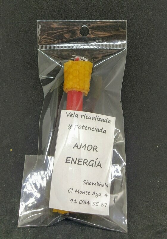 ​​Vela ritualizada y potenciada con miel roja. Amor y energía.
