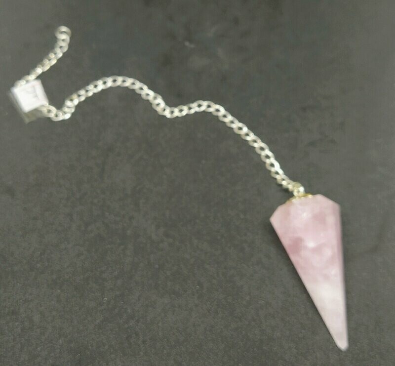 Péndulo de cuarzo rosa grande