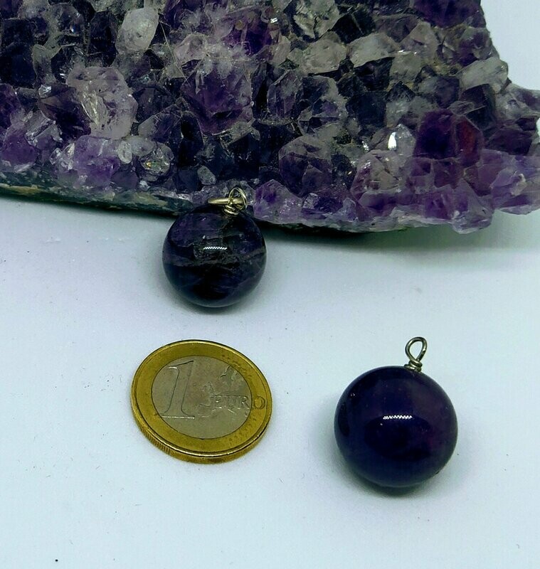 Colgante bola amatista. Metal