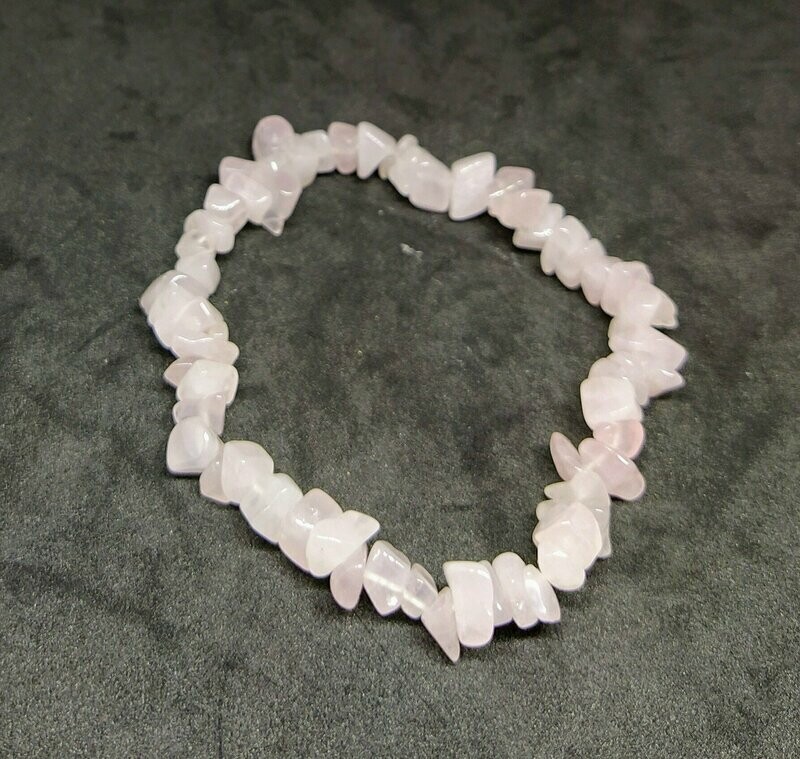 Pulsera elástica cuarzo rosa en chip