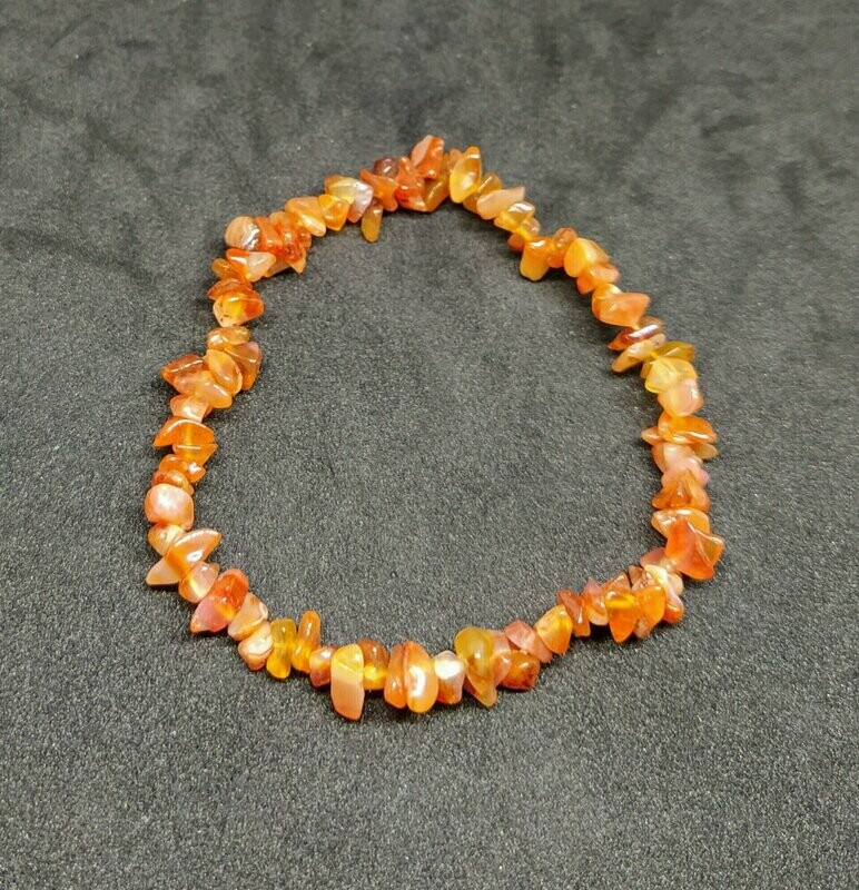 Pulsera elástica cornalina en chip