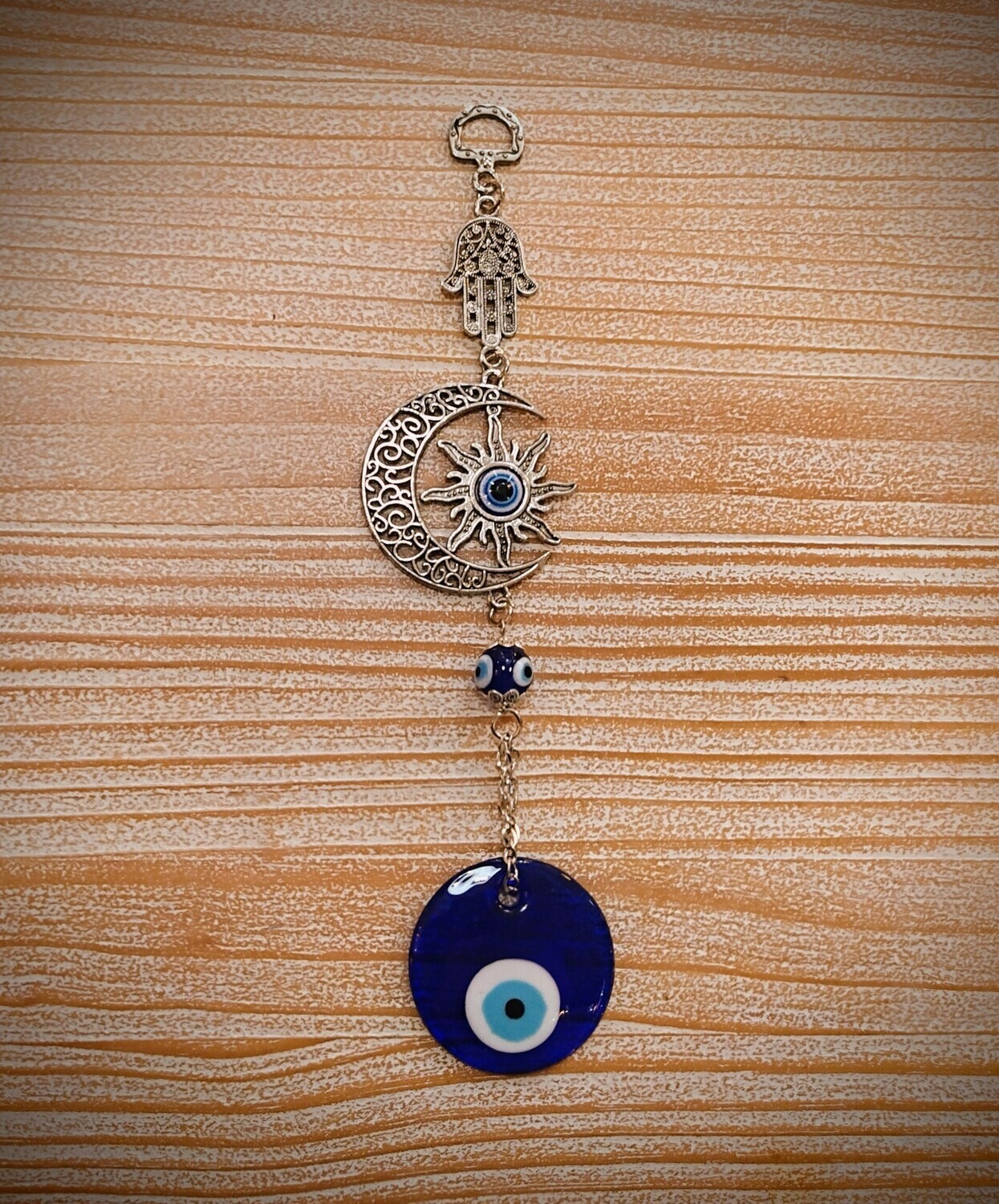 Decoración ojo turco. Colgante luna
