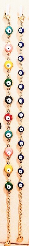Pulsera de ojo turco azul en acero quirúrgico