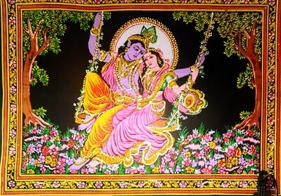 Tapiz Krishna y esposa