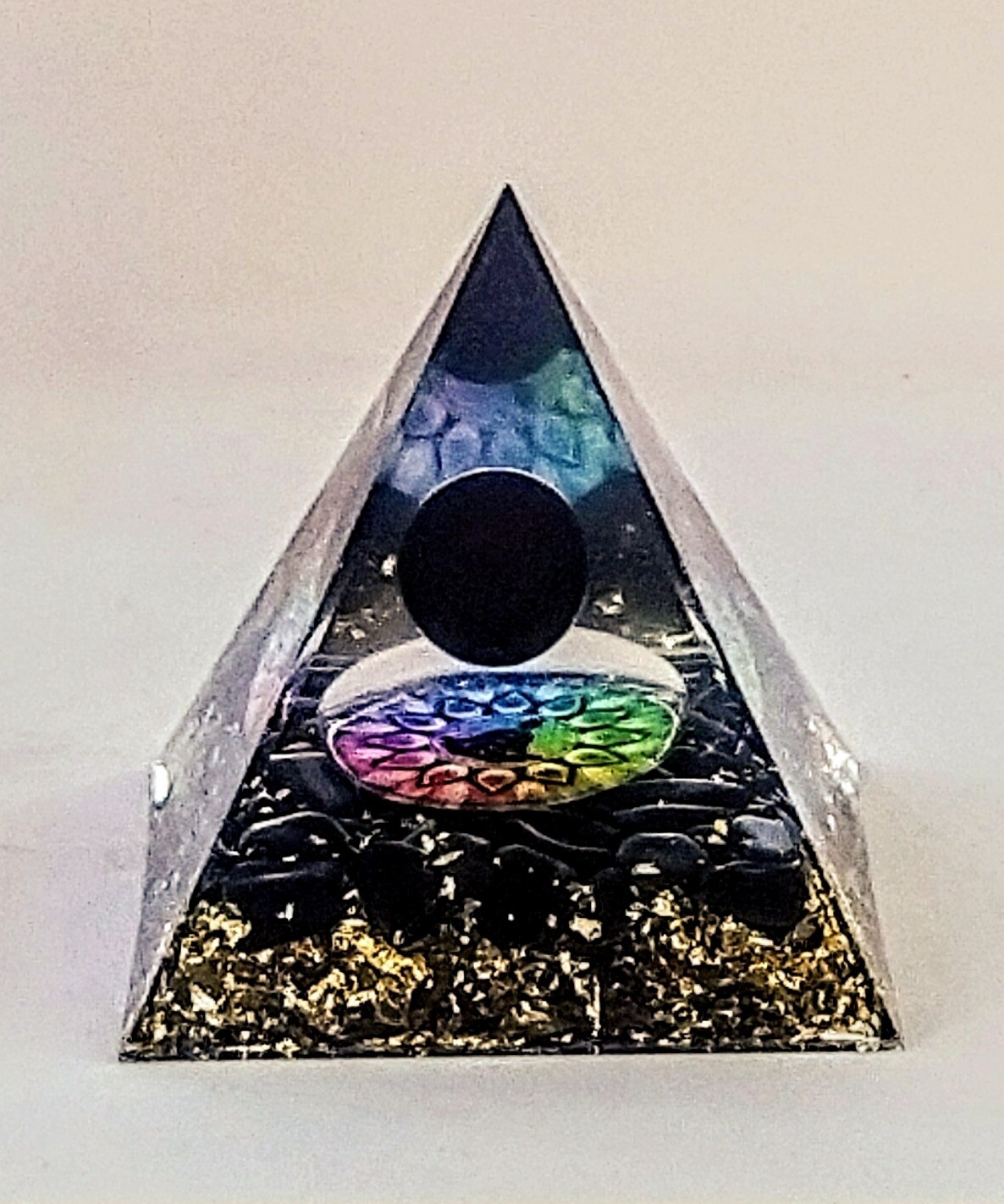 Orgonita pirámide 6x6 turmalina
