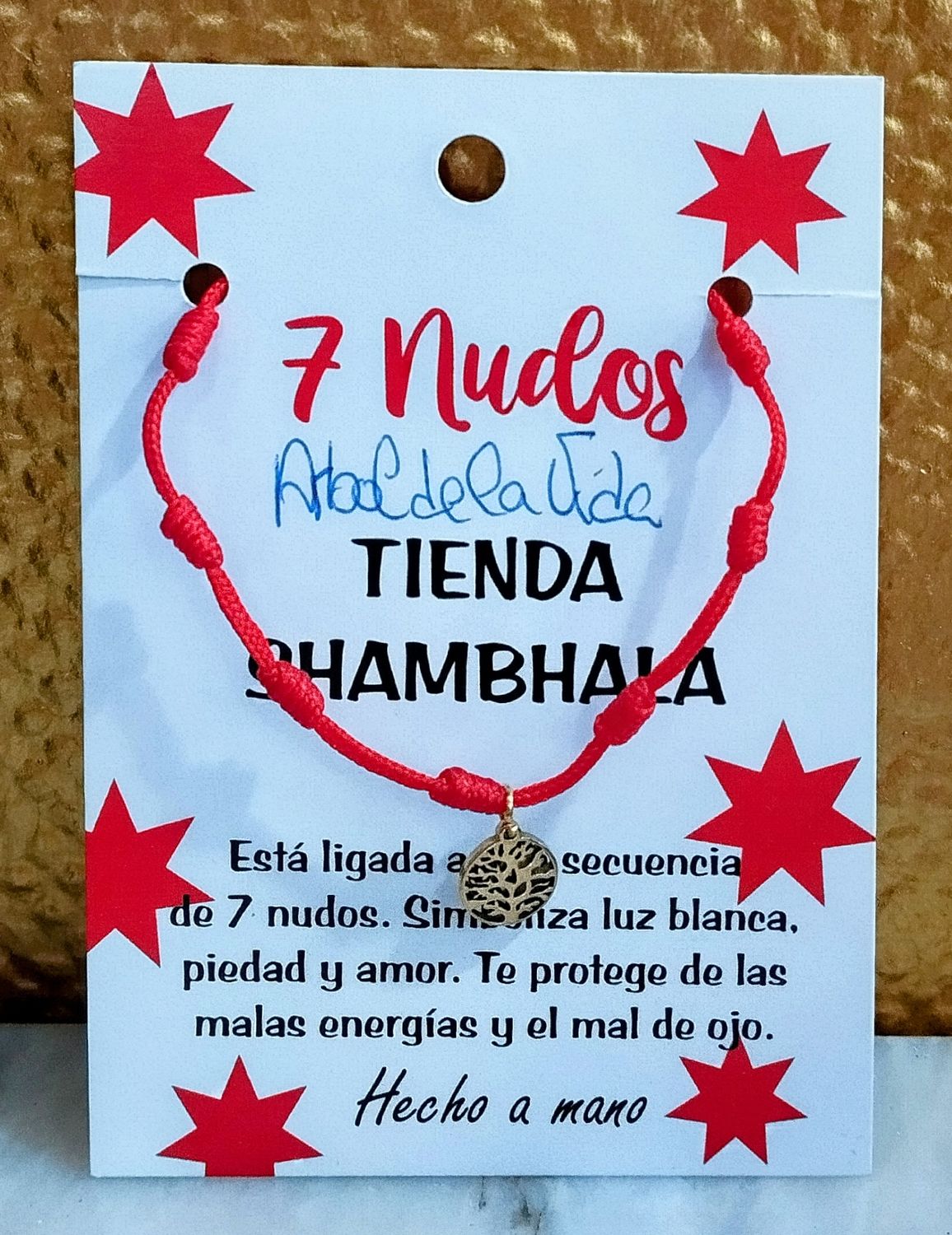 Pulsera de siete nudos con árbol de la vida - Super protección