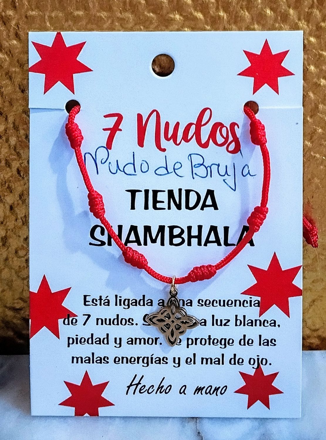 Pulsera de siete nudos con nudo de bruja - Super protección