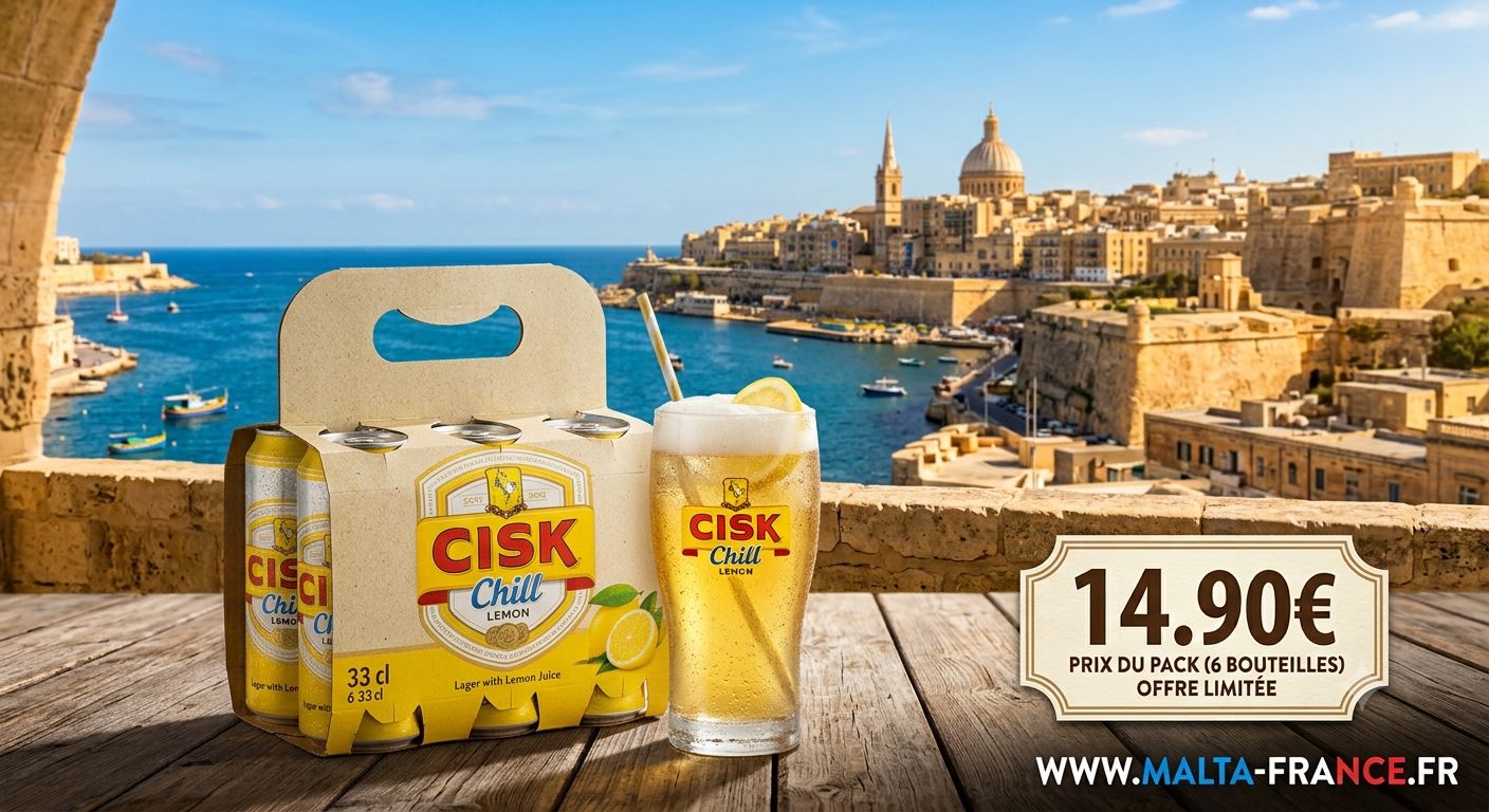 ? Pack 6 x Cisk Chill Lemon (33 cl) – La Fraîcheur de Malte chez Vous ! ? Pack 6 x Cisk Chill Lemon (33 cl) – La Fraîcheur de Malte chez Vous !