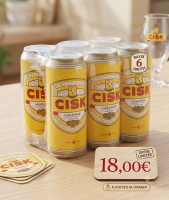 CISK canettes de 50CL packs de 6. CISK canettes de 50CL packs de 6.