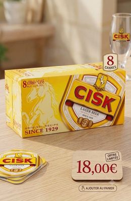 ? Pack Cisk Lager - L'Icône de Malte Pack de 8 canettes de 33cl.