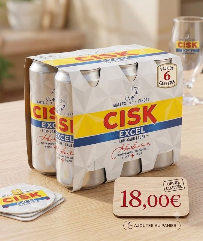 CISK Excel Fardeau de 6 canettes de 50CL.