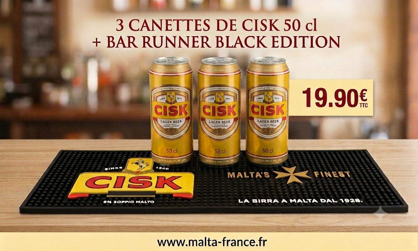 Bar Runner Cisk et Cisk Strong + 3 Canettes Cisk Lager (50 cl)
